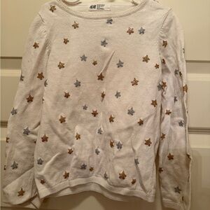 H&M Cream Sweater with Star Accents